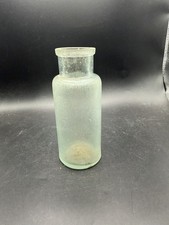 Vintage Green Glass Wide Mouth Jar Bottle 6