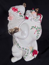 Lenox Holiday Skating Santa Cookie Jar w/ Box 13