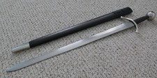 40” Archer Sword Medieval Knight Leather Wrapped Wood Scabbard Renaissance Fair picture