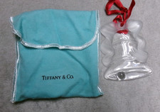 TIFFANY & CO. GLASS ORNAMENT - BELL - PRE-OWNED IN POUCH - EX COND picture