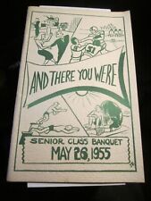 1955 NEW TRIER TOWNSHIP HIGH SCHOOL BOOKLET SENIOR CLASS BANQUET - BBA-50 picture