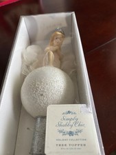 Simply Shabby Chic Angel Christmas Tree Topper Feather Wings 9