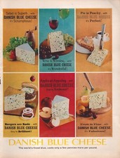 1962 Danish Blue Cheese Vintage 1960s Print Ad World's Finest Brilliant Fabulous picture
