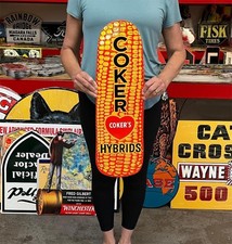 Vintage Style Metal Sign Coker Corn Hybrid NOT Porcelain 25x8 Made USA picture