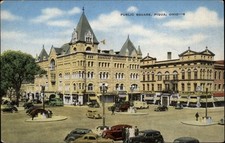 Piqua OH Ohio Public Square Rapp's Storefront c1930-40s Vintage Postcard picture