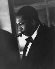 John Coltrane US Jazz saxophonist playing saxophone a live concert- Old Photo picture