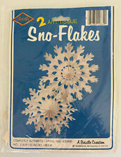 Beistle Vtg Pkg of 2 Art Tissue Paper Sno-Flakes Snowflakes White 15