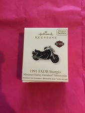 Hallmark Keepsake Ornament Miniature Harley Davidson 2011 1991 FXDB Sturgis 13th picture