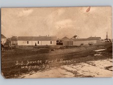 c1912 SS Jones Feed Barn Wagner South Dakota SD RPPC Real Photo Postcard picture