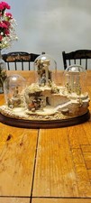 Complete Robert Olszewski Goebel Miniature Bronze Figurine Light Up Nativity Set picture