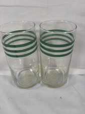 2~Vtg Retro Green White Striped Glasses picture