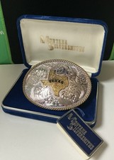 Vintage Montana Silversmiths Belt Buckle Texas New in box w/ Original tags picture