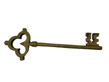 Vintage Solid Brass Clover 11” Skeleton Key Wall Art Decor picture