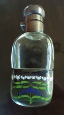 One of a kind antique Art Nouveau inscribed enamel corked perfume scent bottle picture