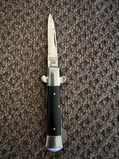 Vintage MM12-71 Japan Folding Stiletto Pocket Knife Stainless Steel 5” picture