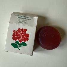 Vintage Grand Hotel Geranium Glycerine Bar Soap, Round, Boxed, Red picture