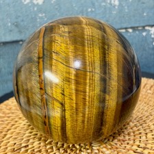 4.4 LB  Natural yellow Tiger Eye stone ball quartz crystal ball Reiki healing picture