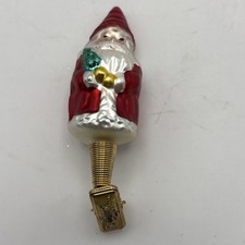 Vintage Dept 56 Clip On Mercury Glass Santa Claus Christmas Tree Ornament *READ* picture