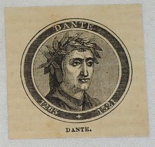 small 1881 magazine engraving ~ DANTE ~ Italy  picture