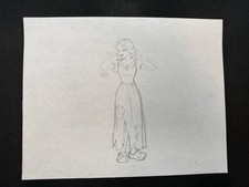 Original Disney Snow White Ragged Dress Studio Pencil Sketch Drawing picture