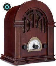 Retro AM/FM Radio with Bluetooth - Classic Wooden Vintage Retro Style Speaker picture