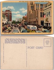 Wilshire Boulevard Crowds Los Angeles California Postcard picture