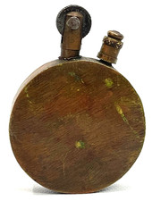 VTG WW1 WWI Trench Art Brass Penny Type Pocket Lighter Blank, Works picture