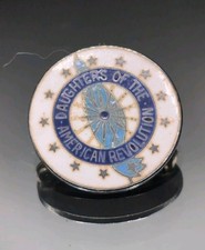 NUMBERED Sterling Silver & Enamel MEMBER PIN Daughters American Revolution DAR picture