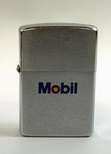 Vintage 1978 Mobil Gas Oil Zippo Lighter Brushed Chrome 3-Slash Date Code USA picture