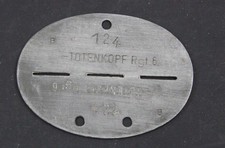 German WWII Waffen Elite Totenkopf Regiment 6 Soldier Dog Tag Erkennungsmarke picture