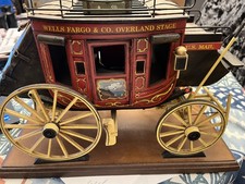 OSCAR M. CORTES 2010 Wooden Stagecoach Model WELLS FARGO CO. USA Hand Made USPS picture