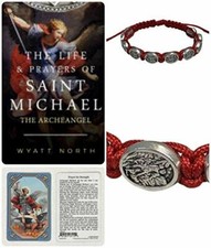 Saint Michael the Arc Angel Bracelet, Book and Prayer Card...FREE SHIPPING picture