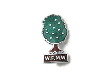 Vintage W.F.M.W. World Federation Methodist Women Tree Lapel Pin Green Enamel picture