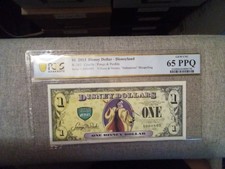 Disney Dollars 2013 $1 Cruella (Missprint) PCGS 65. GEM UNC 3 digit Ser no picture