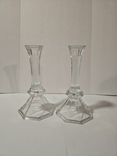 Set of 2 Vintage 8 Inch Beautiful Crystal Candlestick CandleHolders picture
