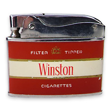 Vintage Red and White Striped Winston Zenith Brand Japan Lighter picture