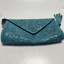Hand Tooled Turquoise Leather Shoulder / Handbag Handmade  Mexico picture