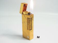 Dunhill Rollagas Lighter d Mark Gold Plated w/2p flint All Working (906 picture