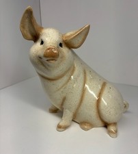 Vintage Otagiri Style Pig Potpourri Holder Pink Speckled Ceramic 10” picture
