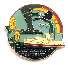 USPS Mid America District Pin Sunflower Rainbow Riverboat Scenic Enamel Pin JG&A picture