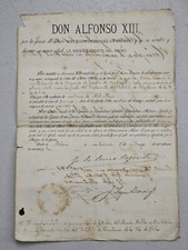 DON ALFONSO XIII Spain Signed Yo la Reina Regente SIGNED MEDAL MERIT ORDER 1893 picture