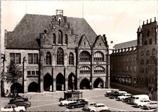 Historic Rathaus Town Hall Hildesheim Germany Cars Real Photo RPPC Postcard picture