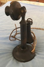 Vintage 1904 Western Electric Brass Candlestick Telephone w/ original wiring picture