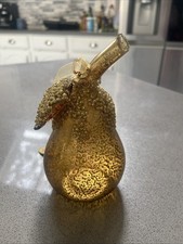 Katherines Collection Gold Blown Glass Pear Ornament picture