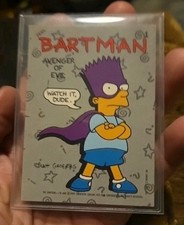 1990 Topps The Simpsons #1 Sticker Bart Simpson / Bartman ROOKIE Avenger of Evil picture