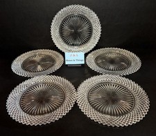 Anchor Hocking Miss America Set Of 5 Clear Glass Salad Plates 8.5