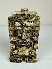 Vintage  Jorongo Tequila Decanter 1970's Stoneware Aztec-Inspired Design Empty picture