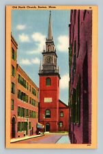 Postcard MA Boston Massachusetts Old North Church Linen picture
