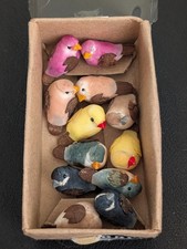 Terry's Village Vintage Miniature Handcrafted Birds Box of 12 Assorted Colors picture