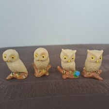 Vintage 1970s Hard Plastic Perched Owl Pencil Toppers Wise Bird School Hong Kong picture